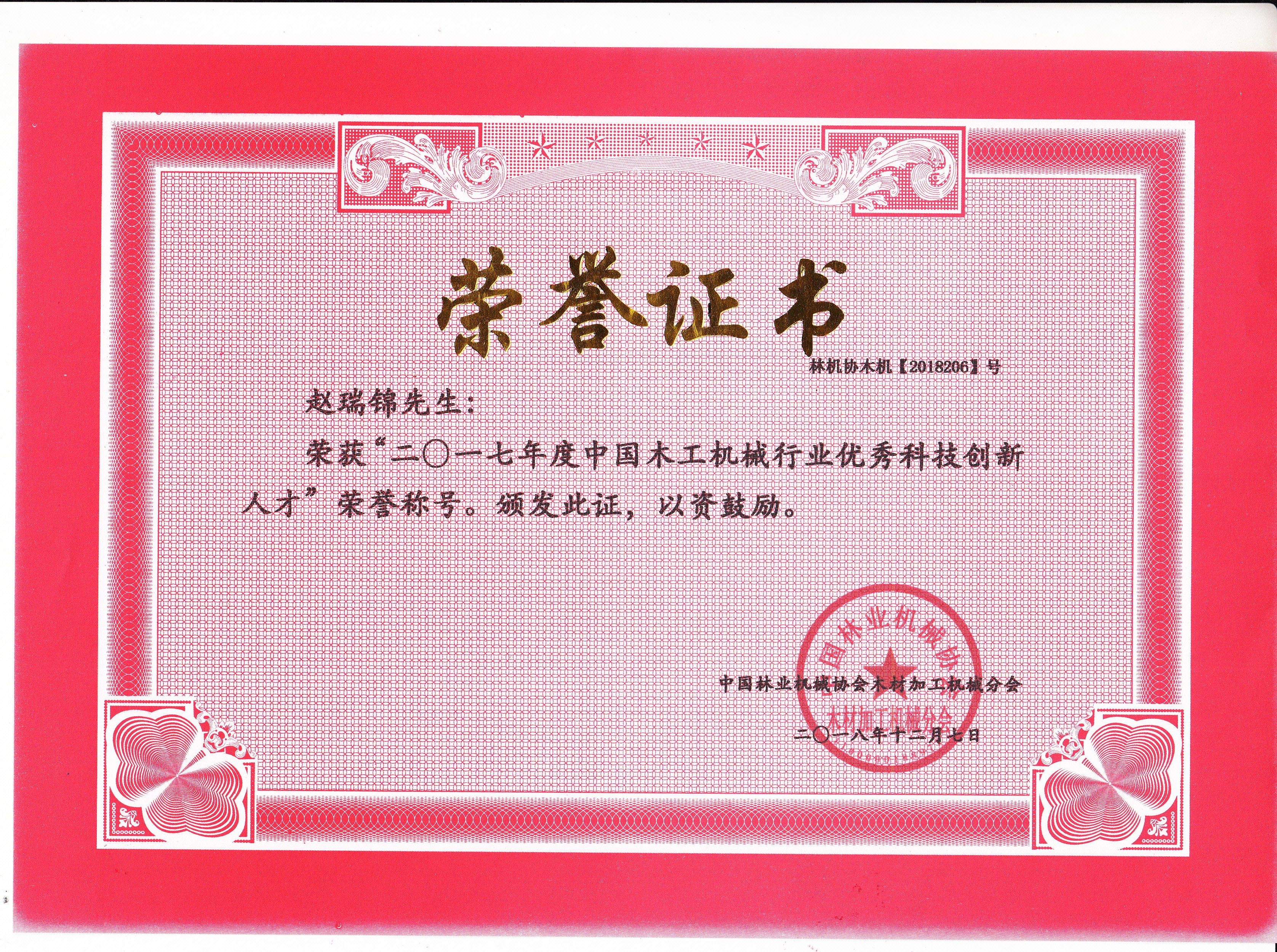 中国玩球官方网站工机械行业优秀科技创新人才2017年度